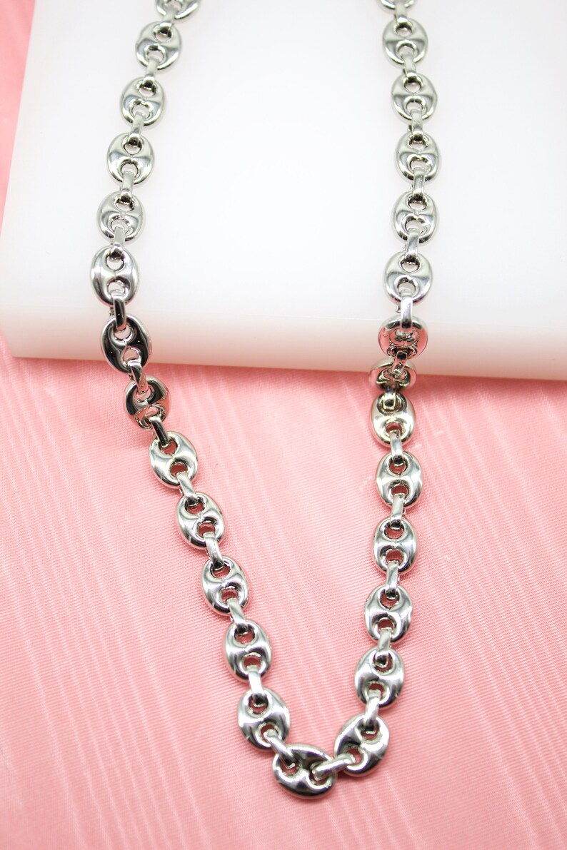 18K Gold Filled 8mm Thick Puffy Mariner Link Chain for Etsy