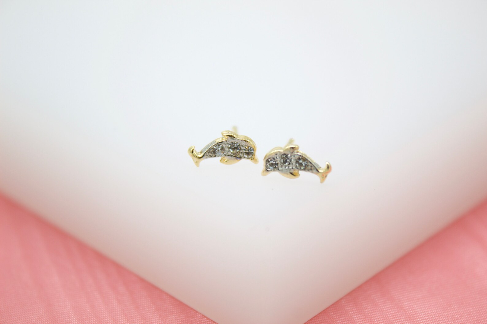 18k gold dolphin earrings