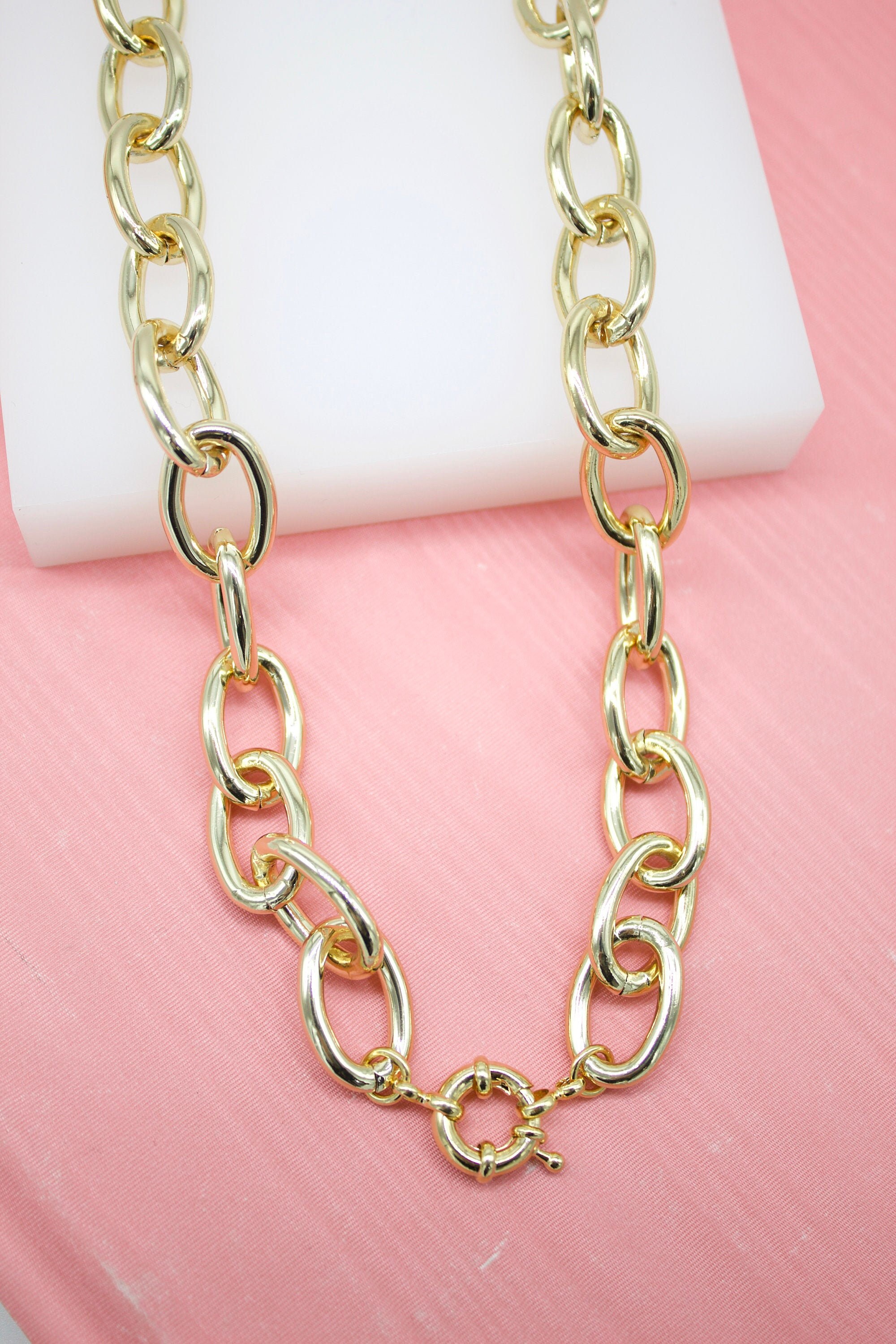 18K Gold Filled 14mm Thick Rolo Chain for Wholesale Chains and Etsy