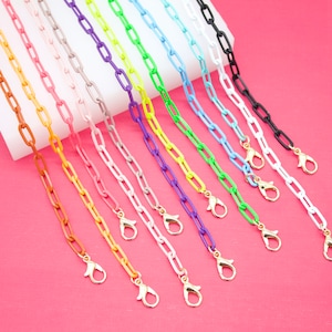 18K Gold Filled 3mm Enamel Paper clip Chain For Wholesale Paper Clip Chains & Jewelry Findings (G200)