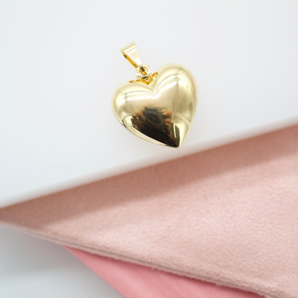 18K Gold Filled Heart Pendant Charm For Jewelry Making Charms, Bracelet Gift Crafting Supplies (A6)(A224)(A227)