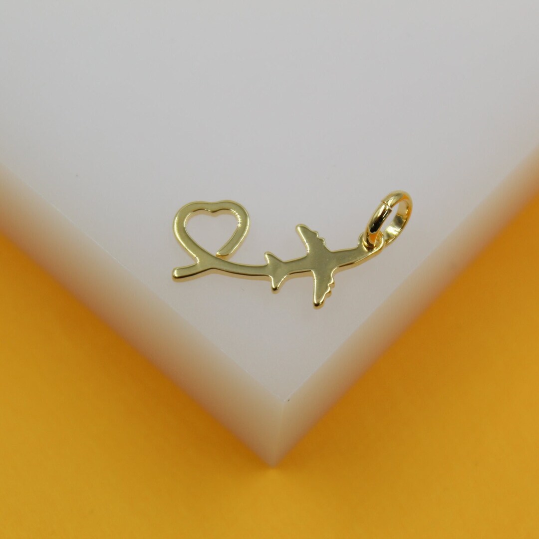 18K Gold Filled Airplane Pendant Dainty Airplane Necklace Gold Travel
