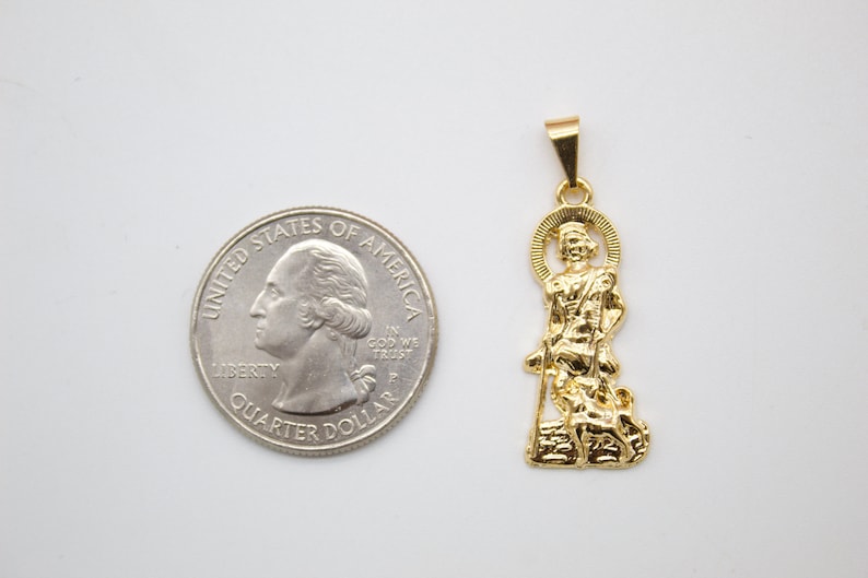 18K Gold Filled Saint San Lazaro Pendant For Catholic Religious Jewelry Making Supplies