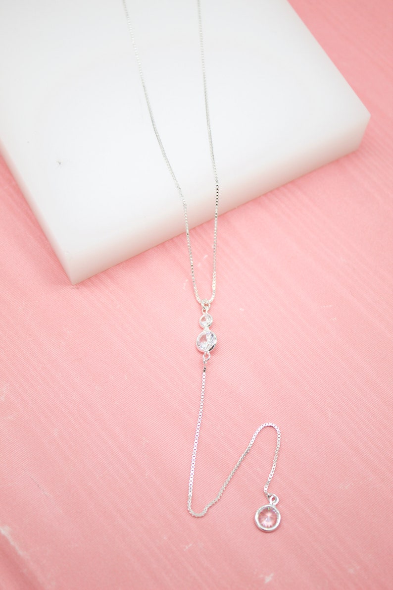 Clear Dangle CZ Stones Necklace For Wholesale Jewelry And Findings 18K Gold Filled