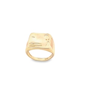 18K Gold Filled Designed Abstract Ring For Wholesale Statement Stackable Rings (D76)