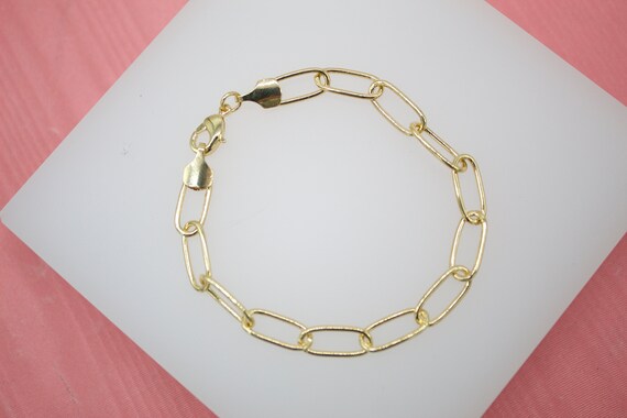 18K Gold Filled 6mm Paper Clip Link Bracelet for Wholesale