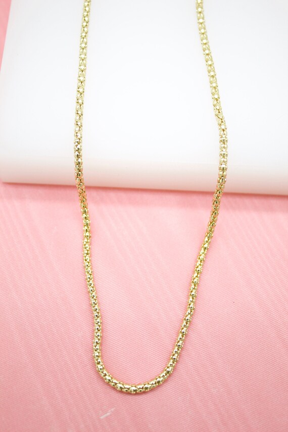 18K Gold Filled 2mm Popcorn Coreana Chain for Wholesale Chains and