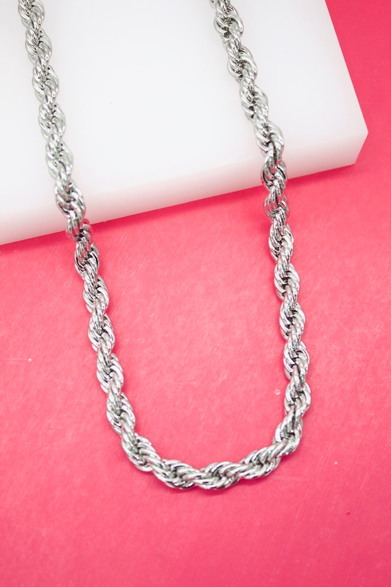 18K Rhodium Filled 7mm Rope Chain for Wholesale Necklace Dainty Jewelry  Making Supplies F231-232 