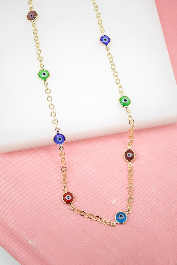 18K Gold Filled Evil Eye Necklace for Wholesale Dainty Necklace
