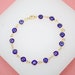 18K Gold Filled BLUE Evil Eye Chain Bracelet For Wholesale Bracelets & Jewelry Making Supplies (I227) 