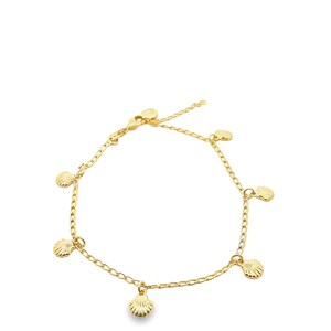 18K Gold Filled Beach Sea Shells Charm Anklet For Wholesale Dainty Ankle Bracelet Jewelry Making Supplies E19 image 1