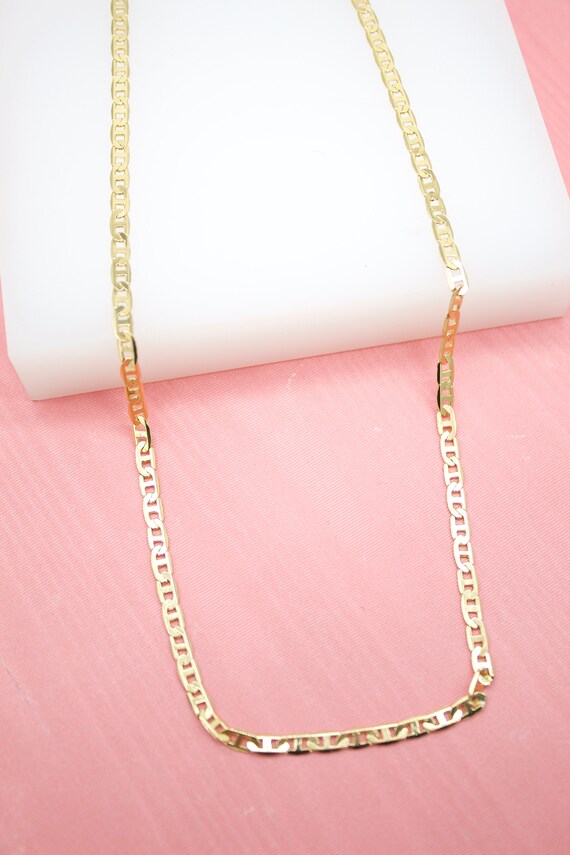 18K Gold Filled 1mm Flat Mariner Chain 