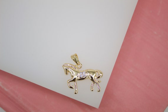 voelen Pardon kaart 18k goud gevulde paard hanger met CZ stenen voor groothandel - Etsy  Nederland