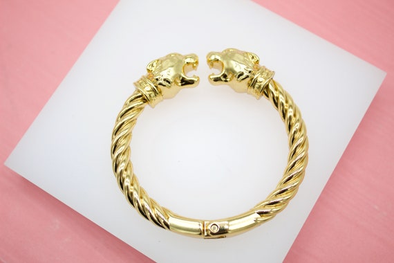 Gold Stainless Steel Lion Head Clasp Cool Men's Boy's Fashion Figaro Rolo  Link Chain Bracelet Jewelry 8.66