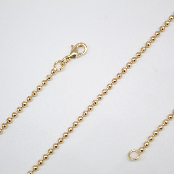 18K Gold Filled 2mm Ball Chain For Wholesale Necklace Dainty Jewelry Making Supplies (F260)
