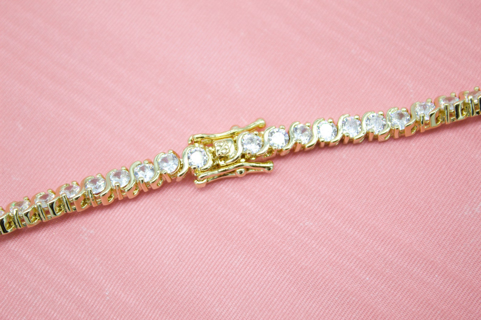 18k Gold Filled Choker Necklace With Round Clear CZ Cubic Etsy