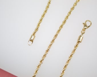 18K Gold Filled 3mm Rope Chain For Wholesale Necklace Dainty Jewelry Making Supplies (F195-196)