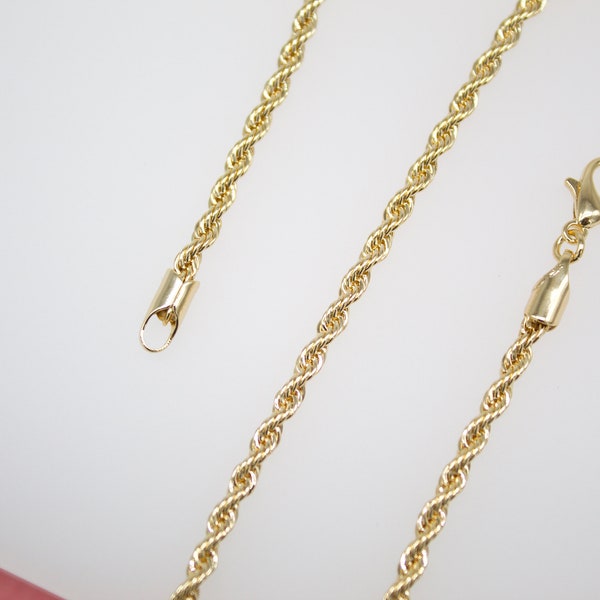 18K Gold Filled 2mm Rope Chain For Wholesale Necklace Dainty Jewelry (F219-220)