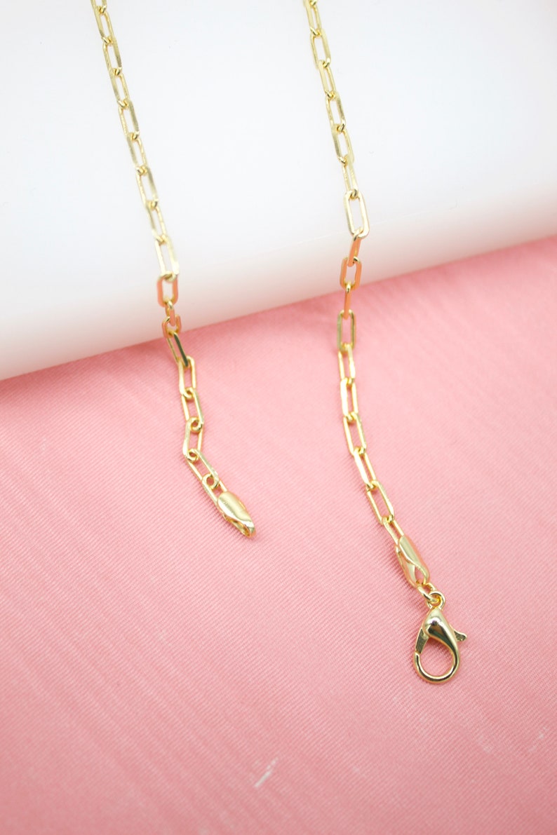 18K Gold Filled 3mm PaperClip Chain For Wholesale Clip Chains And Jewelry Making Supplies Findings F177-178 image 1