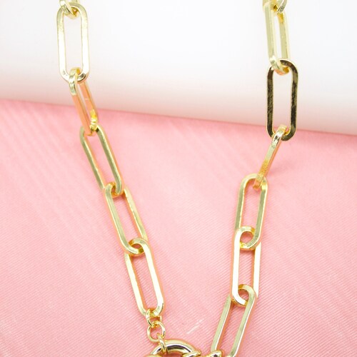 24K Gold Filled Paperclip Chain for Jewelry Making Etsy