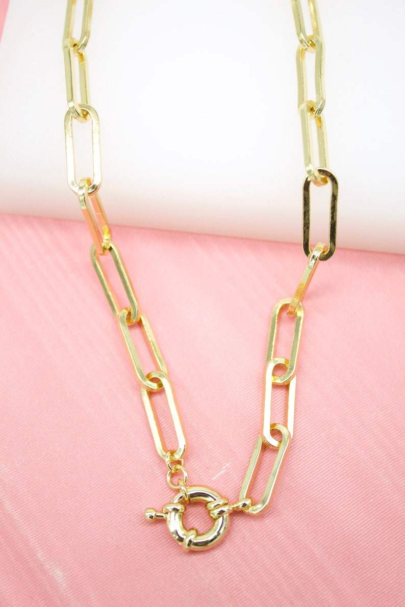 18K Gold Filled PaperClip Chain For Wholesale Clip Chains And Etsy