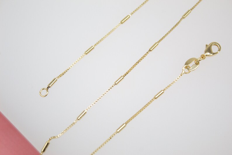 18K Gold Filled Box Chain With Gold Tube for Wholesale Etsy
