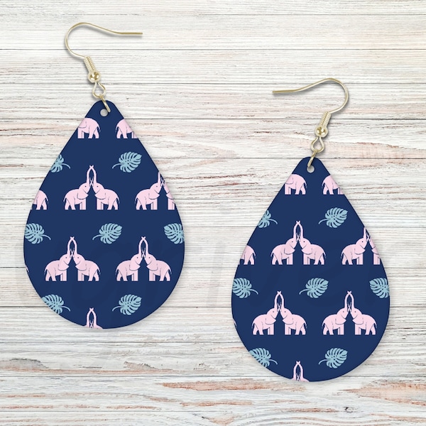 elephant painting art Teardrop Earring PNG - Cute, Unique and Weird Earring Design - Digital Download file.