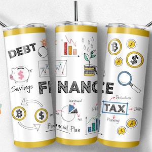 Finance, accounting  20oz & 30oz Skinny Sublimation Tumbler Straight Design template -Digital Download