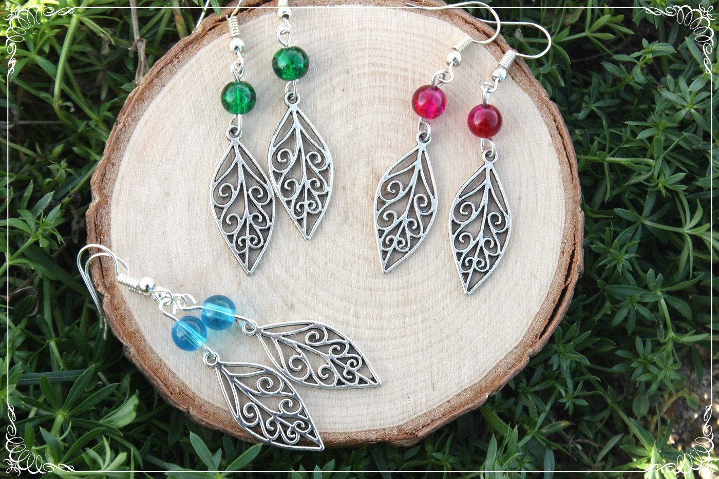 Paire De Boucles D'oreilles Argent 925 - Motif Feuilles Stylisées, Fermoir Clips, Occasion