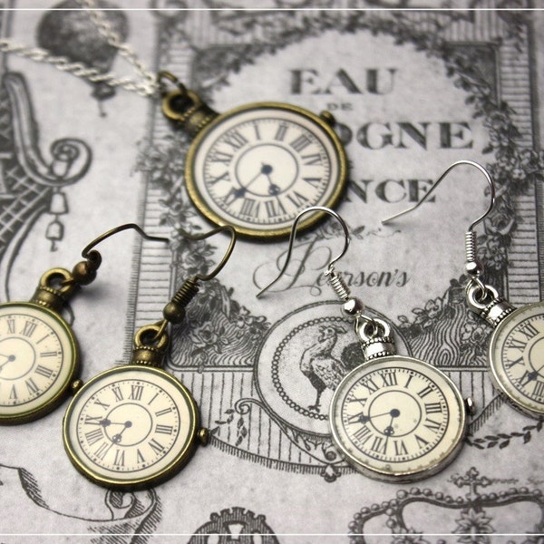 Boucles d’oreilles historiques Steampunk 'Horloges"