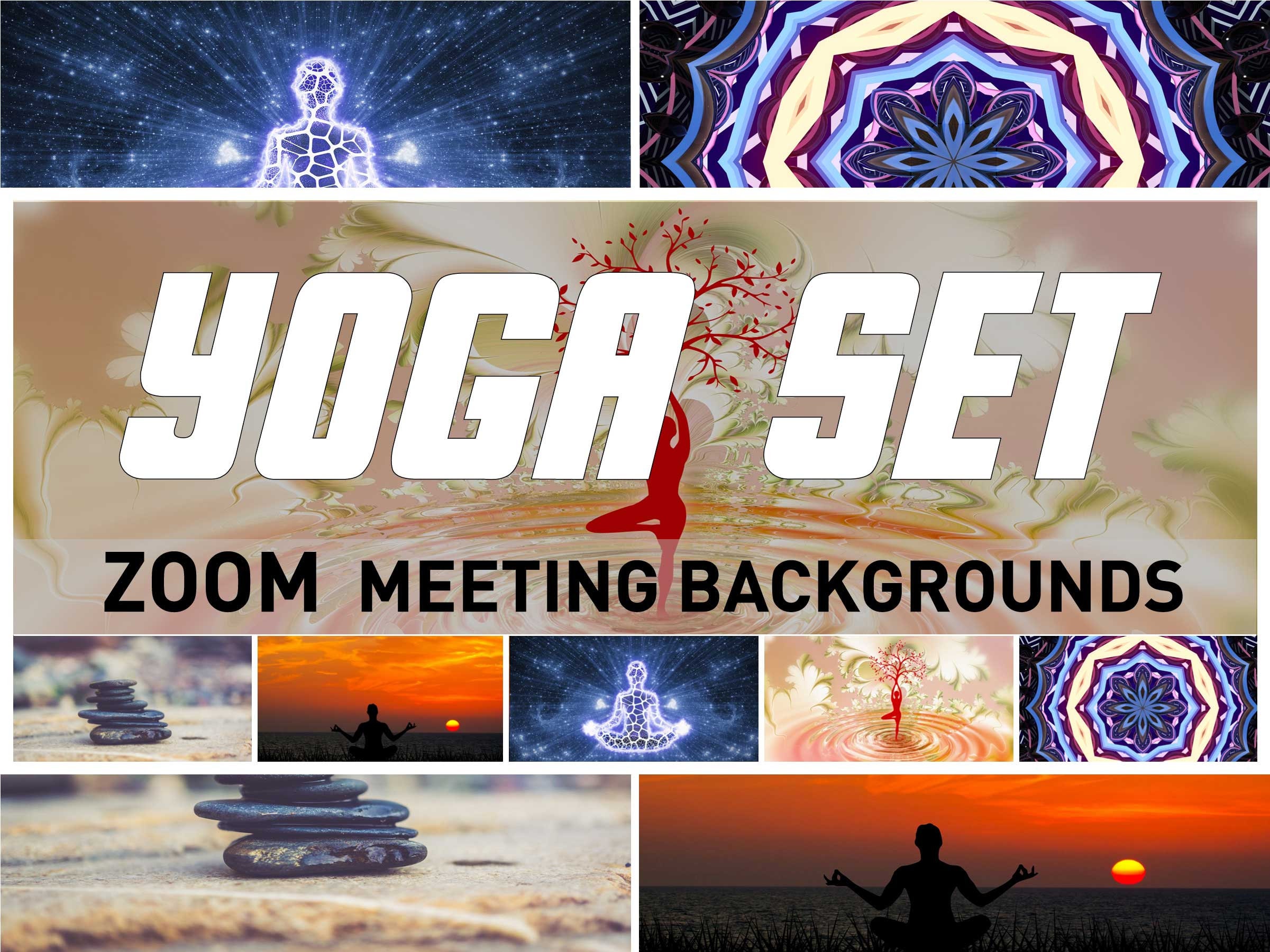 ZOOM BACKGROUND YOGA_ZEN Set.5 Hi_Res Yoga virtuelle | Etsy