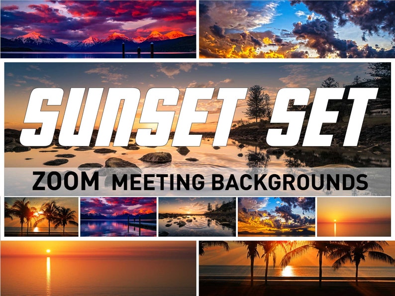 ZOOM BACKGROUND SUNSET set.5 Hi_Res sunset digital background | Etsy