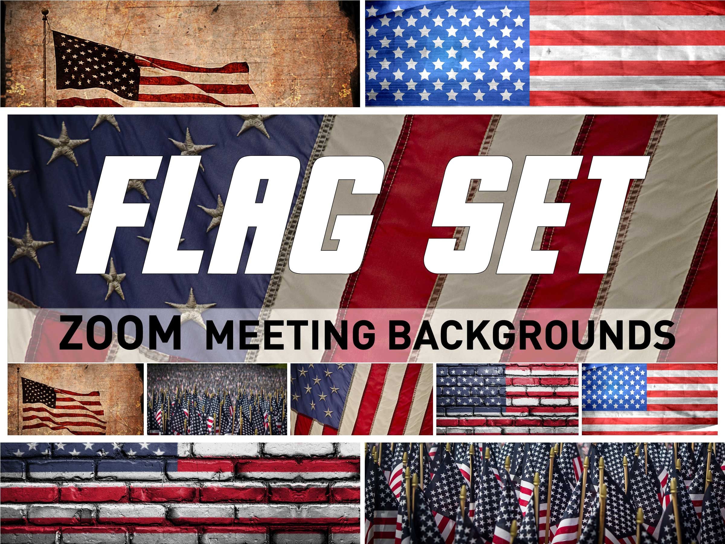 ZOOM BACKGROUND USA_FLAG Set.5 Hi_res USA Flag Photo Etsy