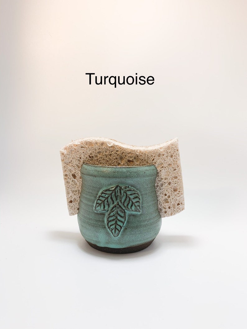 Tabac Du Bassigny Porte-Éponge Décoratif En Céramique Motif Tortue Marine, 12,4 X 4,7 X 8,7 Cm, Bleu Et Blanc, Avec Éponge