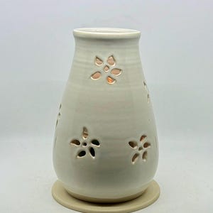 Pottery Candle Lantern/Wheel Thrown Ceramic Lantern/ Stoneware Two Piece Lantern