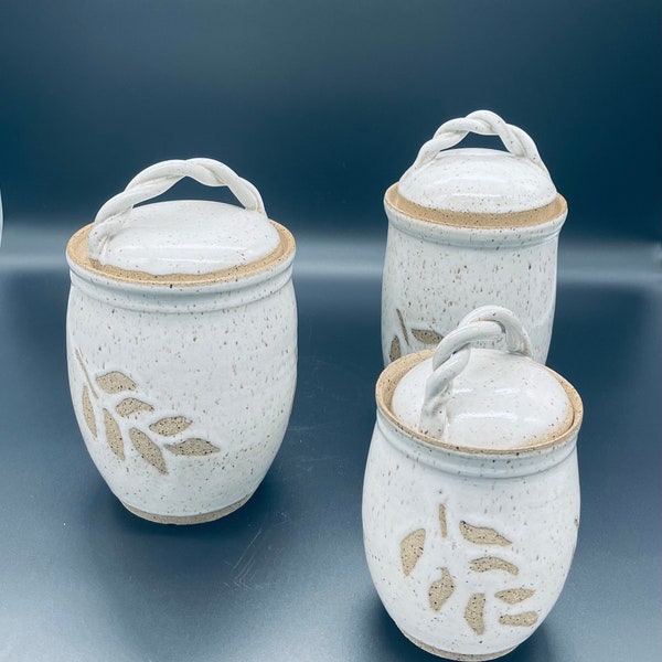 Pottery Canisters Etsy