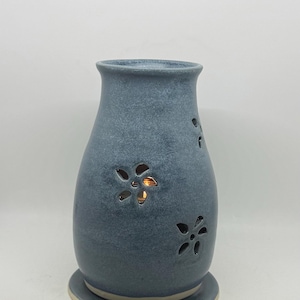 Pottery Candle Lantern/Wheel Thrown Ceramic Lantern/ Stoneware Two Piece Lantern
