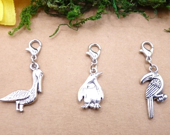 Pinguin, Pelikan, Tukan, Zootiere, Anhänger mit Karabiner, Krafttier, Tukan Ramphastos, Pelikan Ruderfüßer, PinguinSphenisciformes, Vogel