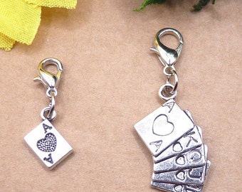 Spielkarte, Herz As, Spielkarten, Herz As mit Herz, Anhänger mit Karabiner, Kartenspiel, Karten, Pokern, Skat, Romme, Kartenspieler, Liebe,