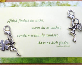 Lucky charm, fairy, elf, pendant with carabiner, lucky charm, spell, magic, luck, ritual, companion, good fairy