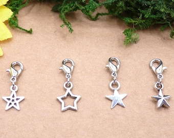 10 mm mini star, silver-colored, pendant with lobster clasp, star, charms, pendant, a star that bears your name