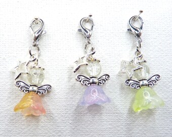 Small angel, beaded angel, glass beads, incl. gift card, guardian angel, angel with star, carabiner, symbol, guardian angel, companion, handmade