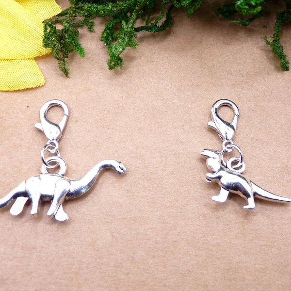 Dino, dinosaur, pendant with carabiner, dinosaur pendant, prehistoric animal,