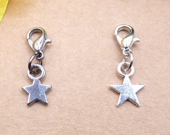 Stern mini, silbern, anthrazit, Anhänger mit Karabiner, Stern, Glücksbringer, Anhänger, ein Stern mit deinen Namen, Glücksstern, guter Stern