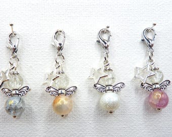 Angel, mini beaded angel, glass beads, incl. gift card, guardian angel, angel star, carabiner, symbol, guardian angel, companion, handmade