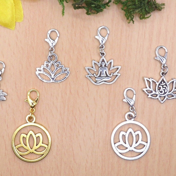 Lotus, Lotusblume, Yoga Lotus, Anhänger mit Karabiner, OM Lotus, Symbol Reinheit, Körper Geist Seele, Blume, Blüte, Buddha Lotus Erleuchtung