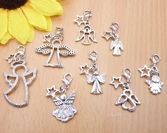 Angel pendant with gift card, guardian angel, angel with star, pendant with carabiner, symbol, guardian angel, comfort, companion