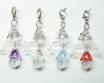 Angel, beaded angel, glass beads, including gift card, guardian angel, angel with star, carabiner, symbol, guardian angel, companion, handmade