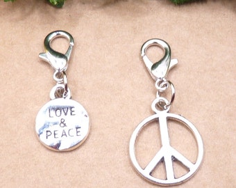 Love and Peace, Frieden, Peace, Anhänger mit Karabiner, Frieden, Liebe und Frieden,