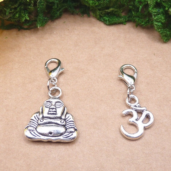 Buddha, Om, Anhänger mit Karabiner, Religion, der Erwarte, Symbol hinduistischen Metaphysik, Meditation, Schwingungen, Vibration, Mantra,